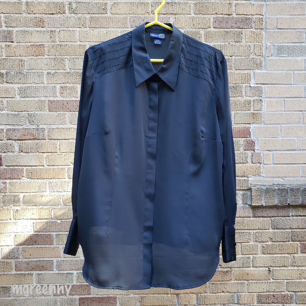 Lane Bryant Black Blouse with Beaded Accents